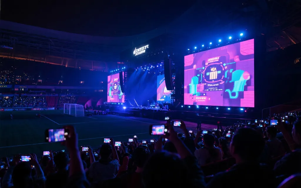 球场内大屏与手机互动系统的沉浸式观赛氛围